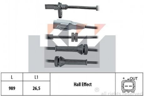 Датчик ABS (аналог EPS 1.960.096/Facet 21.0096) Peugeot 5008, Citroen C4, Berlingo, Peugeot Partner KW 460 096