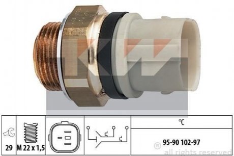 Датчик ввімкнення вентилятора Volkswagen Passat, Corrado, Golf, Vento, Seat Ibiza, Cordoba, Volkswagen Sharan, Ford Galaxy, Skoda Octavia, Volkswagen Polo, Caddy KW 550 652