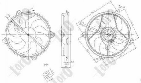 Крыльчатка вентилятора Citroen Berlingo, Peugeot Partner, Citroen Xsara LORO 009-014-0001