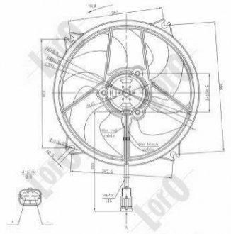 Вентилятор радиатора Fiesta/Fusion/C4 1.2-2.0 01-12 Peugeot 307, Citroen C4, Peugeot 308, Citroen Berlingo, Peugeot Partner LORO 009-014-0009