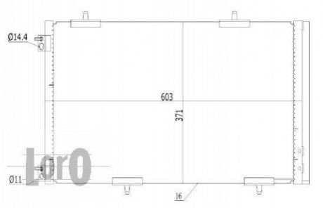 Радиатор кондиционера Citroen C-Elysee LORO 0090160002