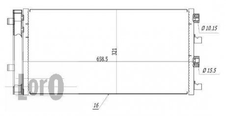 Купить Радиатор кондиционера с осушителем LORO 0100160003 (фото1) подбор по VIN коду, цена 3030 грн.