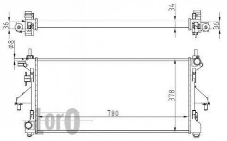 Купить Радиатор охлаждения Fiat Ducato LORO 0160170060 (фото1) подбор по VIN коду, цена 2853 грн.