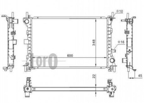 Радиатор охлаждения Ford Focus LORO 0170170031