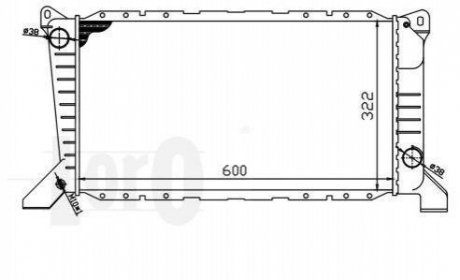 Радиатор охлаждения двигателя Transit 2.5D 94-00 (600x320x36) Ford Transit LORO 017-017-0039