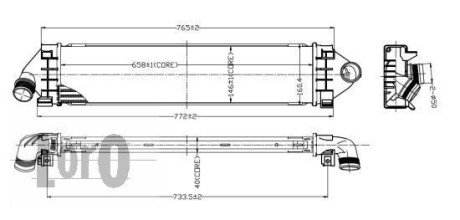 Iнтеркулер Ford Mondeo, Kuga, Galaxy, S-Max, Volvo S60, V60, S80, V70 LORO 0170180007