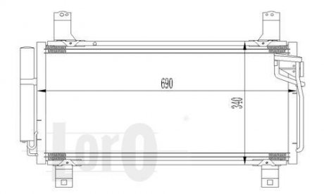 Радиатор кондиционера (с осушителем) Mazda 6 1.8-2.5 07-13 LORO 030-016-0012