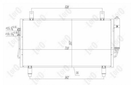 Радіатор кондиціонера з осушувачем Mitsubishi Outlander LORO 0330160018