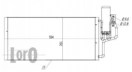 Радиатор кондиционера с осушителем Opel Corsa, Combo LORO 0370160044