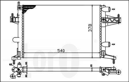 Купить Радиатор охлаждения Opel Corsa, Combo LORO 0370170023 (фото1) подбор по VIN коду, цена 1689 грн.