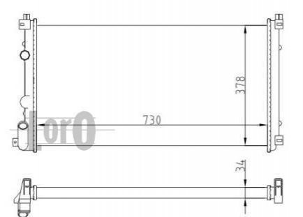 Радіатор охолодження двигуна Master/Movano II 1.9/2.5/ dCi 00> (730x388x26) Opel Movano LORO 037-017-0065