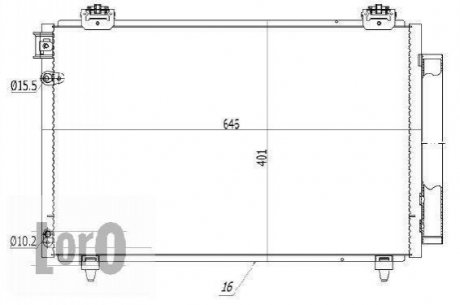 Радіатор кондиціонера з осушувачем Toyota Avensis LORO 0510160019