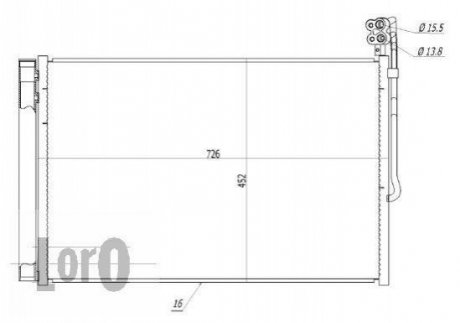 Радіатор кондиціонера з осушувачем Volkswagen Touareg LORO 0530160008