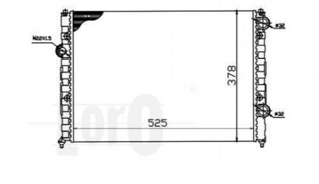 Радиатор воды Passat 1.6-2.0 -97 (524x377x34) (-AC) Volkswagen Passat LORO 053-017-0029