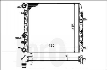 Радиатор охлаждения Fabia/Rapid/Roomster 99- (430x414x23) LORO 053-017-0039