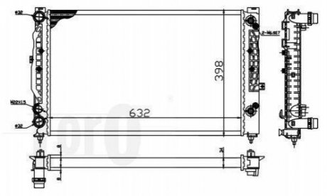 Радиатор охлаждения Audi A4, Volkswagen Passat, Audi A6 LORO 0530170053