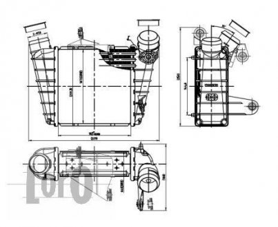 Купить Iинтеркулер Skoda Roomster, Fabia, Volkswagen Polo, Seat Ibiza, Cordoba LORO 0530180002 (фото1) подбор по VIN коду, цена 2494 грн.