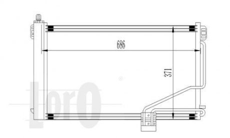 Радіатор кондиціонера з осушувачем Mercedes S203, W203, CLK-Class LORO 0540160014