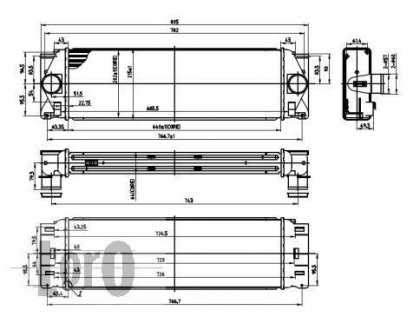 Радиатор интеркулера а Sprinter/Crafter 06- Mercedes W906, Volkswagen Crafter LORO 054-018-0009