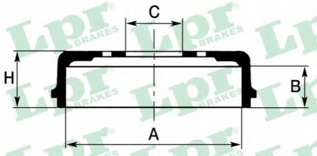 Барабан тормозной Citroen Nemo, Peugeot Bipper LPR 7D0733