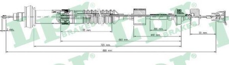 Трос сцепления LPR c0028C