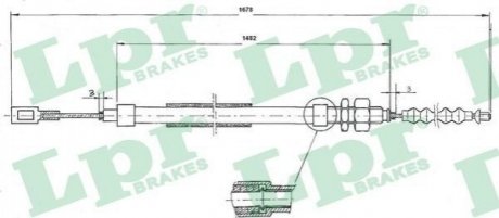 Трос ручного тормоза LPR c0095B