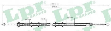 Трос ручного тормоза LPR c0166B