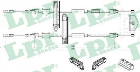 Купити Трос ручного гальма Ford Focus LPR c0224B (фото1) підбір по VIN коду, ціна 1306 грн.