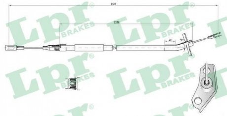 Купить Трос ручного тормоза Volkswagen LT, Mercedes W903, W904, W906 LPR c0445B (фото1) подбор по VIN коду, цена 688 грн.