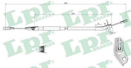 Купить Трос ручного тормоза Volkswagen LT, Mercedes W903, W904, W906 LPR c0446B (фото1) подбор по VIN коду, цена 746 грн.