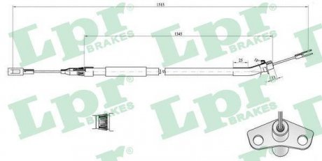 Трос ручного гальма Mercedes W901, W902, W903, Volkswagen LT, Mercedes W904 LPR c0448B