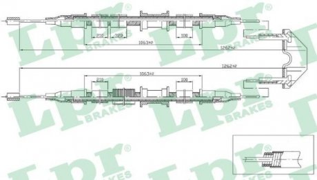 Трос ручного тормоза Opel Astra, Zafira LPR c0536B