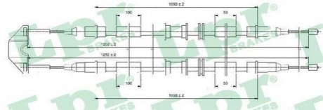 Трос ручного тормоза Opel Astra LPR c0542B