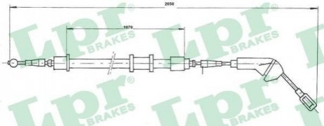 Купити Трос ручного гальма Opel Vectra LPR c0582B (фото1) підбір по VIN коду, ціна 426 грн.