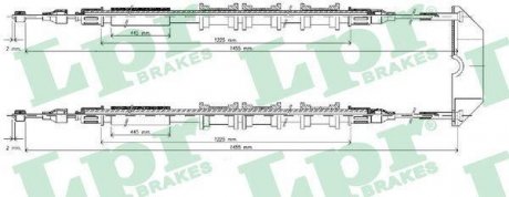 Купить Трос ручного тормоза Opel Vectra LPR c0583B (фото1) подбор по VIN коду, цена 744 грн.