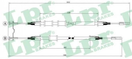 Трос ручного тормоза LPR c0585B