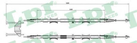 Купити Трос ручного гальма Opel Astra LPR c0654B (фото1) підбір по VIN коду, ціна 1034 грн.