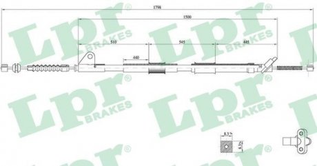 Трос ручного гальма Toyota Carina LPR c0857B