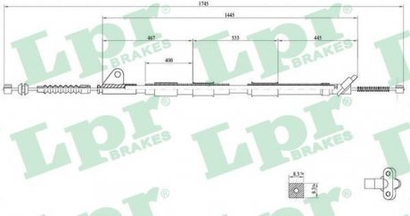 Купить Трос ручного тормоза Toyota Carina LPR c0858B (фото1) подбор по VIN коду, цена 604 грн.