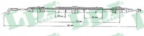 Трос ручного тормоза LPR c0898B