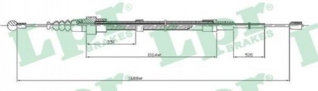 Трос ручного тормоза Audi A3, Skoda Octavia, Volkswagen Golf, Bora, Seat Toledo, Leon LPR c0953B