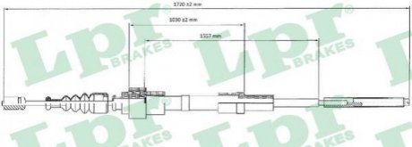 Трос ручного тормоза Volkswagen Passat LPR c0956B