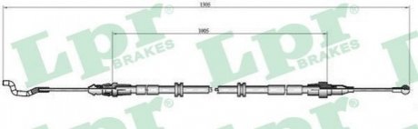 Купити Трос ручного гальма Volkswagen Transporter, Multivan LPR c0969B (фото1) підбір по VIN коду, ціна 492 грн.