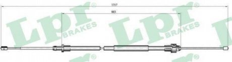 Купить Трос ручного тормоза Citroen C3 LPR c0998B (фото1) подбор по VIN коду, цена 380 грн.