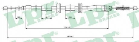 Трос ручного тормоза LPR c1664B