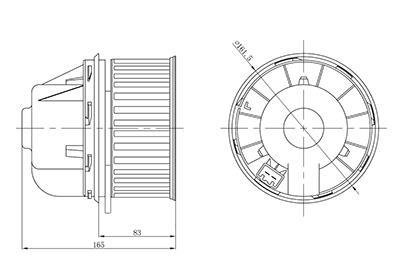 Электровентилятор отопителя Focus 1.4/1.6/1.8/2.0 (05-) МКПП (крыльчатка D=161mm H=70mm) Ford C-Max, Focus, Connect, Transit, Kuga LUZAR lfh 1076