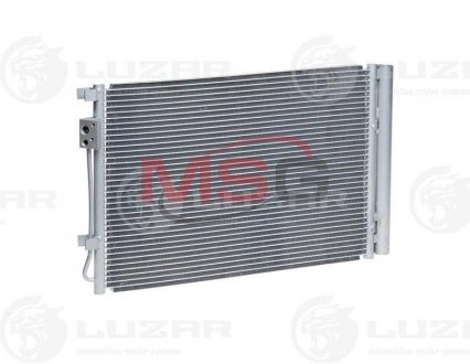 Радиатор кондиционера Solaris 1.4/1.6 (10-) АКПП/МКПП с ресивером 530*371*16 KIA Rio, Hyundai Accent LUZAR lrac 08l4