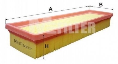 Фільтр повітряний 1.4 16V Citroen C4 04-/Peugeot 206/307 04- Peugeot 206, 307, Citroen C4 M-FILTER k 794