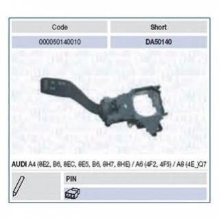 LIGHTING LEVER Выключатель AUDI A4 1.6,1.8,1.9,2.0,2.4,2.5,3.0,3.2,RS4,S4,A6 2.0,2.4,2.7,3.0,3.2,4.2,A8 3.0,3.2,3.7,4.0,4.2,6.0 [] Audi A8, A6, A4 MAGNETI MARELLI 000050140010