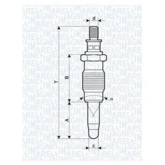 СВІЧКА РОЗЖАРЮВАННЯ RENAULT, ROVER, SEAT, SKODA [] Volvo 460, 440, Nissan Bluebird, Renault 19, Megane, Volvo S40, V40, Mitsubishi Carisma MAGNETI MARELLI 062900005304